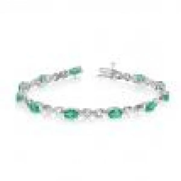 10K White Gold Oval Aquamarine and Diamond Bracelet Ambassador Diamond Jewelers Tucson, AZ