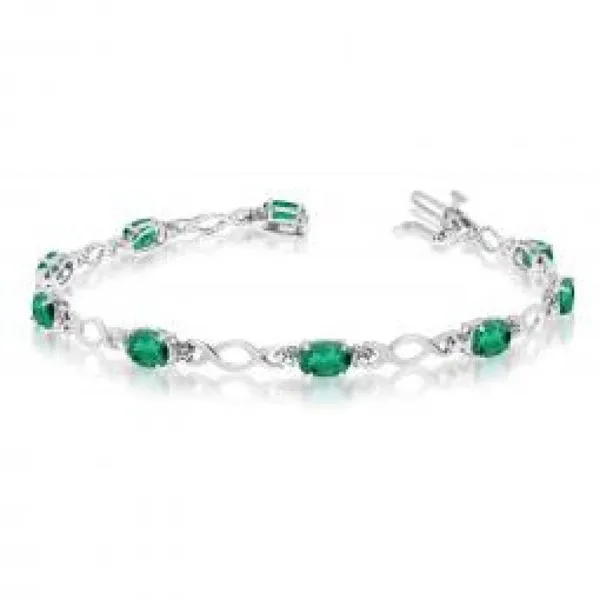 10K White Gold Oval Aquamarine and Diamond Bracelet Ambassador Diamond Jewelers Tucson, AZ