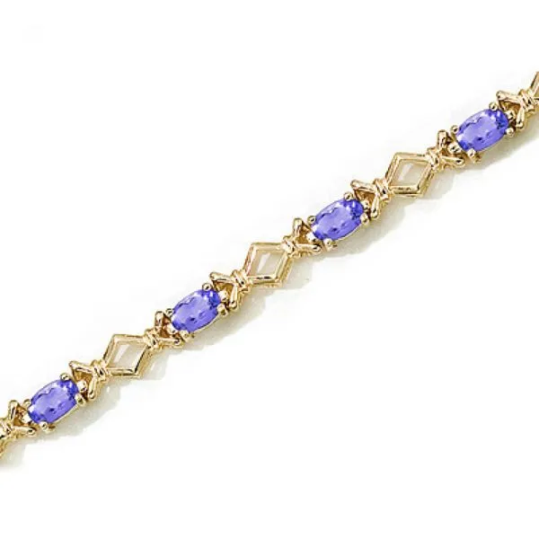 14K Yellow Gold Oval Tanzanite Bracelet Davidson Jewelers East Moline, IL