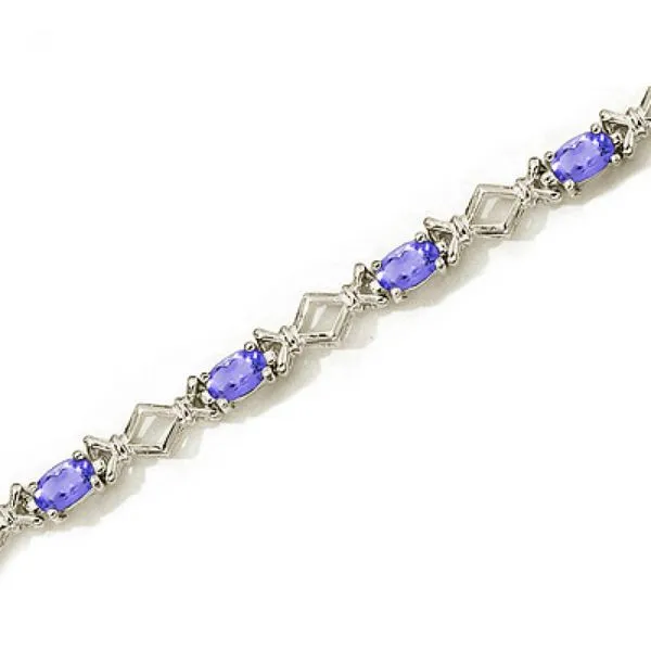 14K White Gold Oval Tanzanite Bracelet Ambassador Diamond Jewelers Tucson, AZ