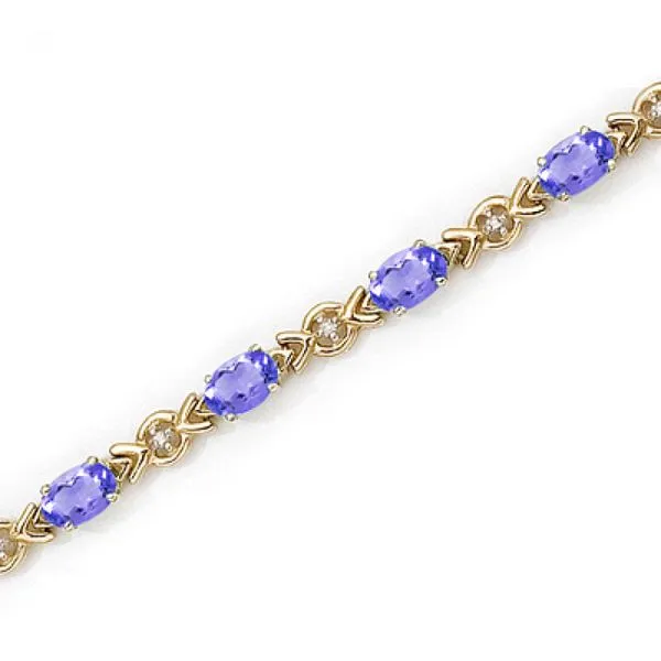 10K Yellow Gold Oval Tanzanite and Diamond Bracelet Ambassador Diamond Jewelers Tucson, AZ