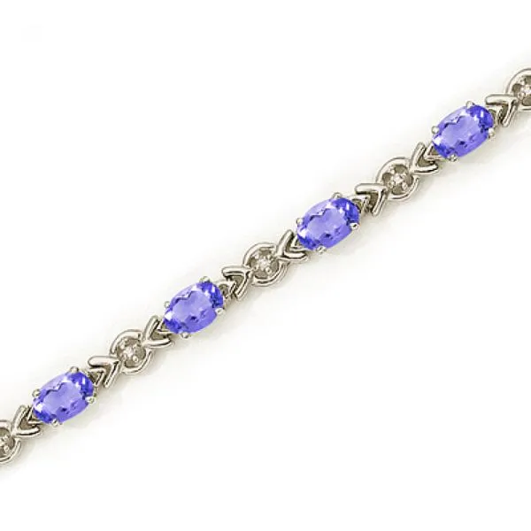 10K White Gold Oval Tanzanite and Diamond Bracelet Davidson Jewelers East Moline, IL