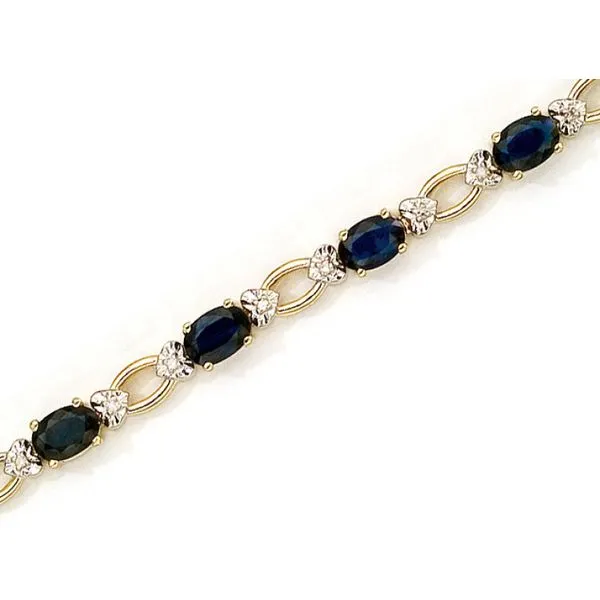 14K Yellow Gold Oval Sapphire and Diamond Bracelet Clater Jewelers Louisville, KY