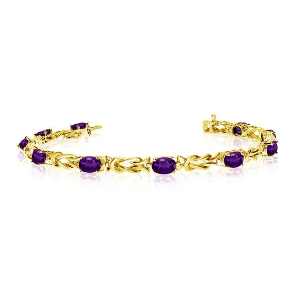 14K Yellow Gold Oval Amethyst Bracelet Ambassador Diamond Jewelers Tucson, AZ