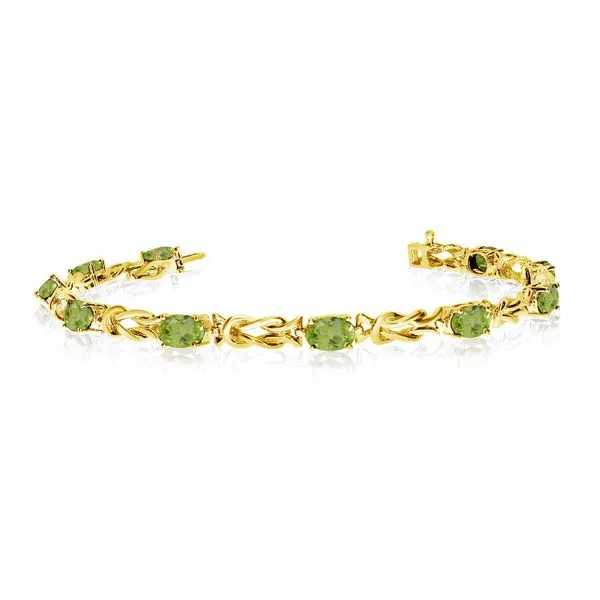 14K Yellow Gold Oval Peridot Bracelet Ambassador Diamond Jewelers Tucson, AZ