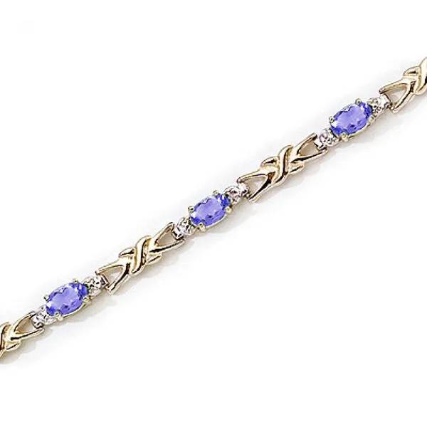 14K Yellow Gold Oval Tanzanite and Diamond Bracelet Ambassador Diamond Jewelers Tucson, AZ