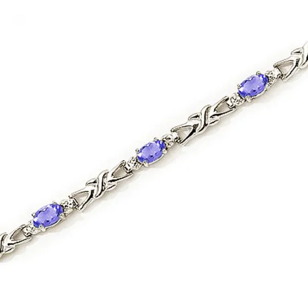 14K White Gold Oval Tanzanite and Diamond Bracelet Ambassador Diamond Jewelers Tucson, AZ