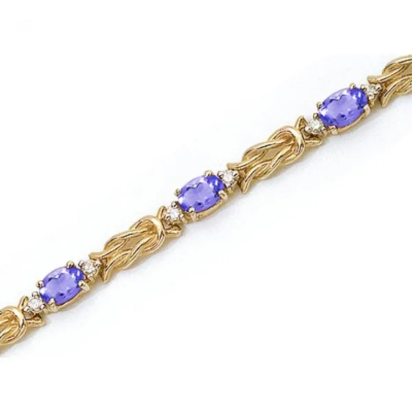 14K Yellow Gold Oval Tanzanite and Diamond Bracelet The Jewelry Source El Segundo, CA