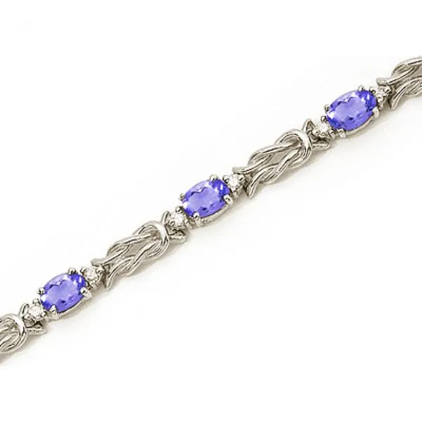 14K White Gold Oval Tanzanite and Diamond Bracelet Ambassador Diamond Jewelers Tucson, AZ