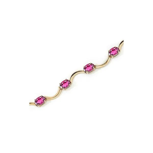 14K Yellow Gold Oval Pink Topaz Bracelet Clater Jewelers Louisville, KY