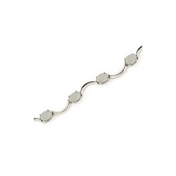 14K White Gold Oval Opal Bracelet Ambassador Diamond Jewelers Tucson, AZ