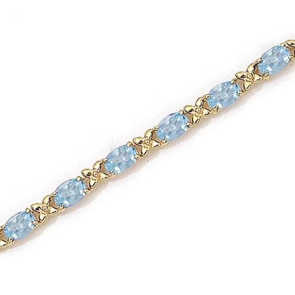 14K Yellow Gold Oval Aquamarine Bracelet Ambassador Diamond Jewelers Tucson, AZ