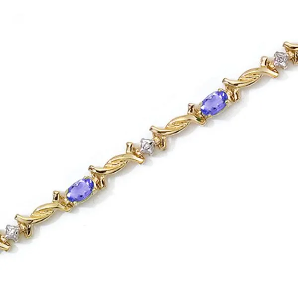 14K Yellow Gold Oval Tanzanite and Diamond Bracelet Arlene's Fine Jewelry Vidalia, GA