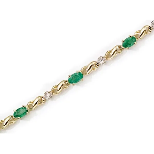 14K Yellow Gold Oval Aquamarine and Diamond Bracelet Ambassador Diamond Jewelers Tucson, AZ