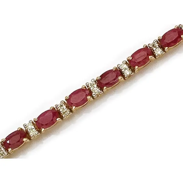 14K Yellow Gold Oval Emerald and Diamond Bracelet Ambassador Diamond Jewelers Tucson, AZ