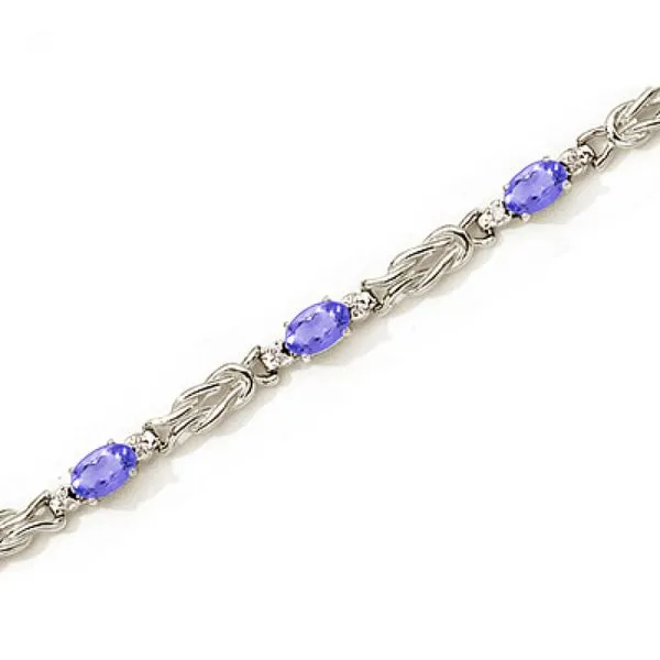 14K White Gold Oval Tanzanite and Diamond Bracelet Ambassador Diamond Jewelers Tucson, AZ