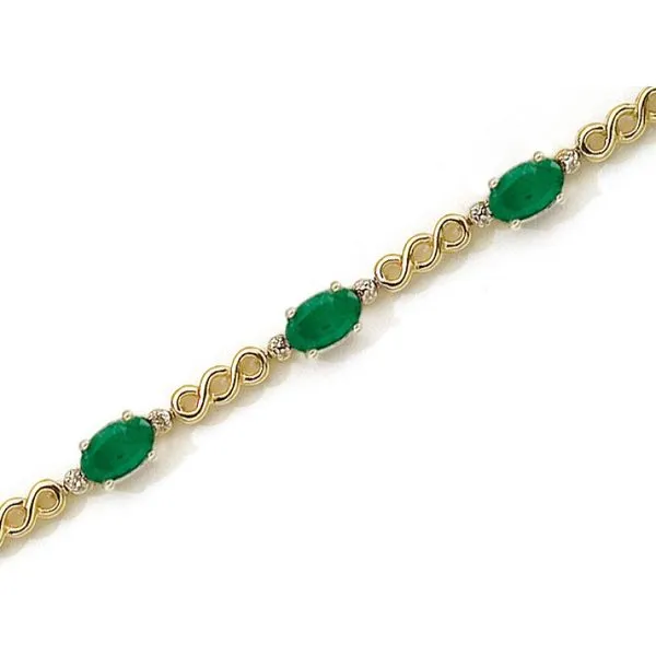 14K Yellow Gold Oval Aquamarine and Diamond Bracelet Ambassador Diamond Jewelers Tucson, AZ