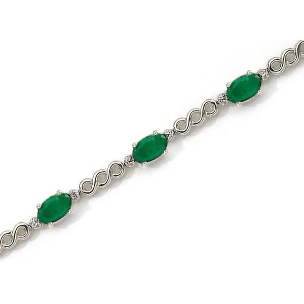 14K White Gold Oval Aquamarine and Diamond Bracelet Ambassador Diamond Jewelers Tucson, AZ