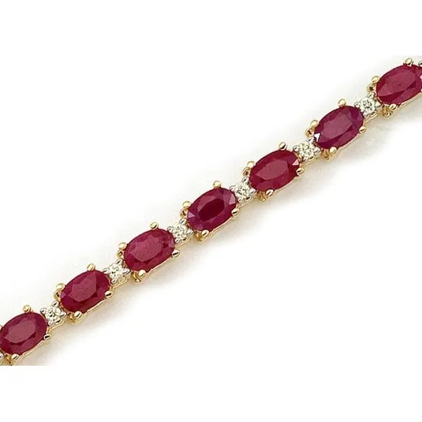 14K Yellow Gold Oval Emerald and Diamond Bracelet Ambassador Diamond Jewelers Tucson, AZ