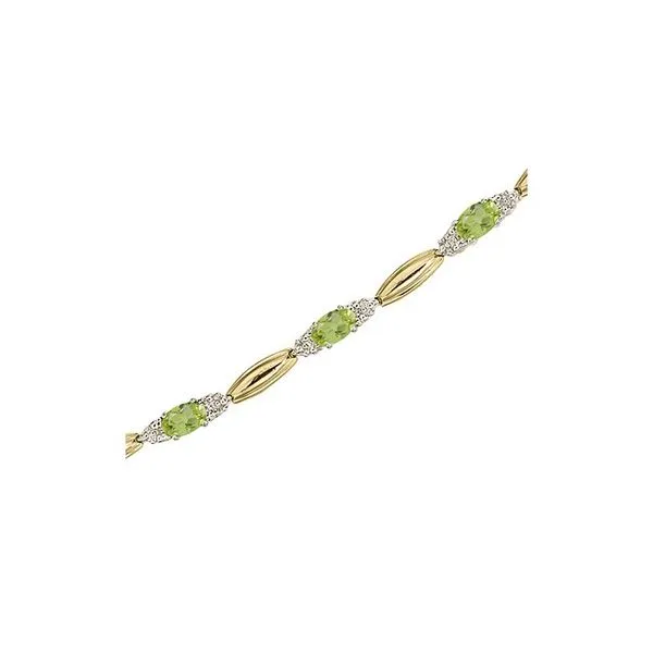 14K Yellow Gold Oval Peridot and Diamond Bracelet Ambassador Diamond Jewelers Tucson, AZ