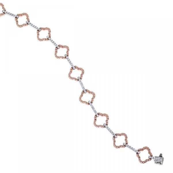 14k Rose and White Gold Clover Fashion Bracelet Ambassador Diamond Jewelers Tucson, AZ