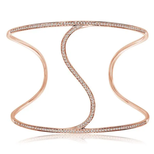 14K Rose Gold S Cuff Diamond Bracelet The Jewelry Source El Segundo, CA