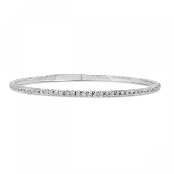 14K White Gold Flexible Diamond Bracelet Ambassador Diamond Jewelers Tucson, AZ