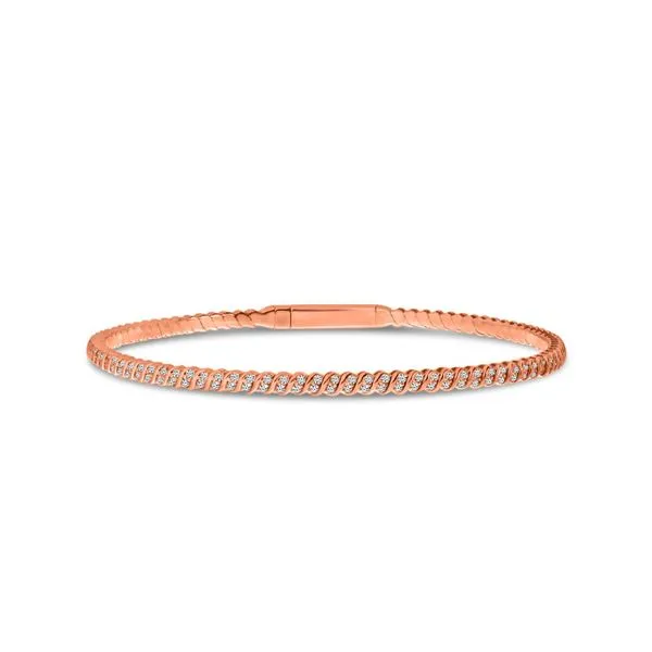 14K Rose Gold Diamond Flexible Bracelet J. Meredith Jewelers Delafield, WI
