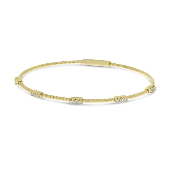 14K Yellow Gold Flexible Diamond Bracelet Image 2 Ambassador Diamond Jewelers Tucson, AZ