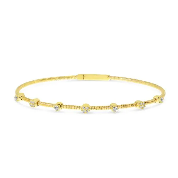 14K Yellow Gold Diamond Flexible Bracelet Rox Atlanta Jewelers Decatur, GA