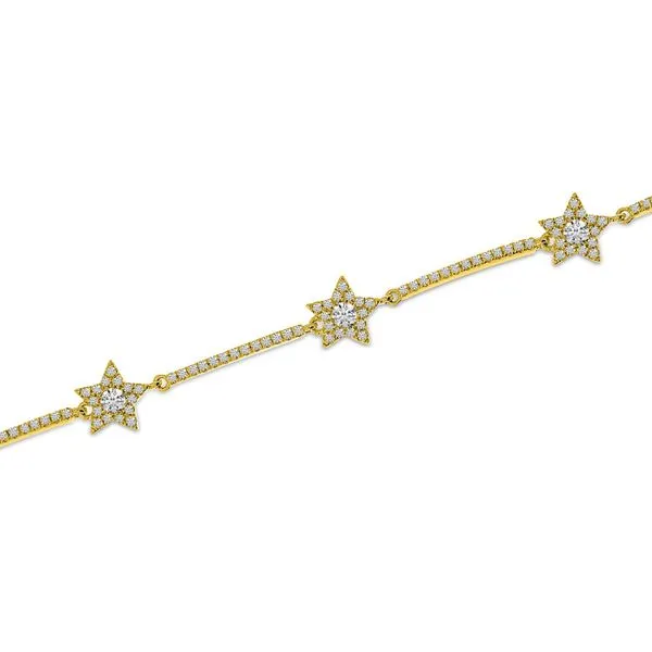 14K Yellow Gold Diamond Star Bracelet Image 2 Clater Jewelers Louisville, KY