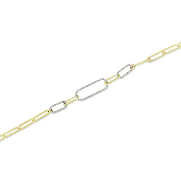 14K Yellow Gold Triple Paperclip Diamond Bracelet Ambassador Diamond Jewelers Tucson, AZ