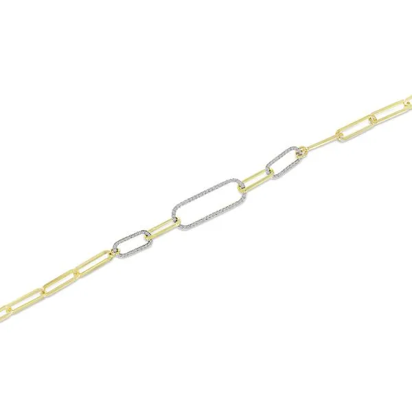 14K Yellow Gold Triple Paperclip Diamond Bracelet Ambassador Diamond Jewelers Tucson, AZ