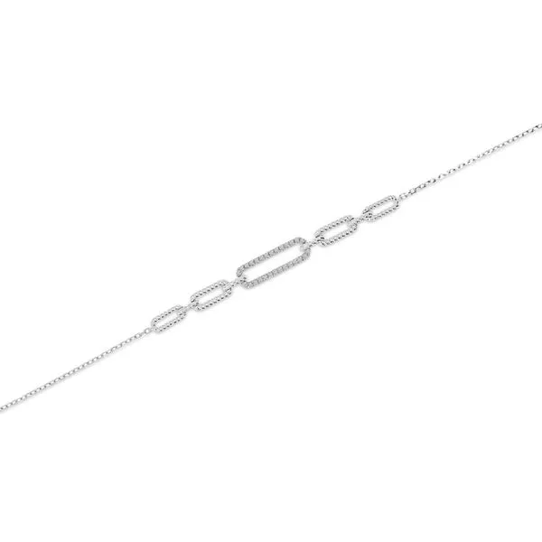 14K White Gold Diamond Paperclip Chain Bracelet Ambassador Diamond Jewelers Tucson, AZ
