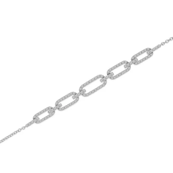 14K White Gold Diamond Open Link Chain Bracelet Ambassador Diamond Jewelers Tucson, AZ