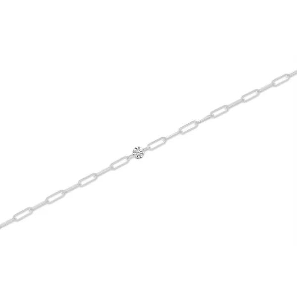 14K White Gold Dashing Diamond Paperclip Chain Permanent Bracelet J. Meredith Jewelers Delafield, WI