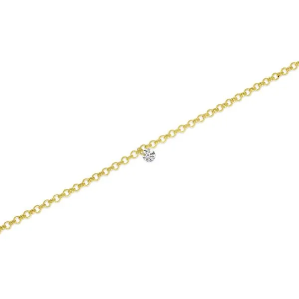 14K Yellow Gold Dashing Diamond Rolo Chain Permanent Bracelet Ambassador Diamond Jewelers Tucson, AZ