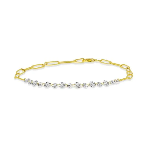 14K Yellow Gold Dashing Diamond Paperclip Bracelet Ambassador Diamond Jewelers Tucson, AZ