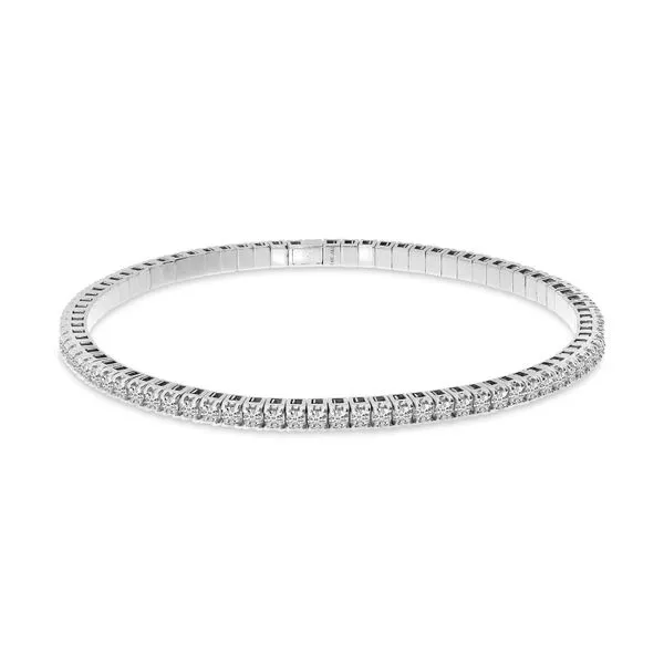 14K White Gold Diamond Flexible Tennis Bracelet Image 2 Ambassador Diamond Jewelers Tucson, AZ