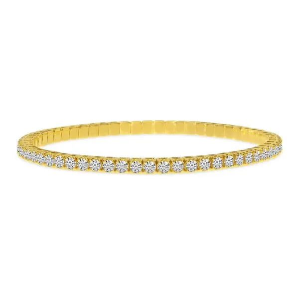 14K Yellow Gold 4.22 Ct Diamond Stretch Tennis Bracelet J. Meredith Jewelers Delafield, WI