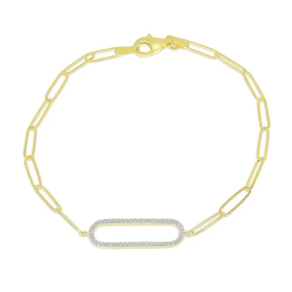 14K Yellow Gold Triple Paperclip Diamond Bracelet Castle Couture Fine Jewelry Manalapan, NJ