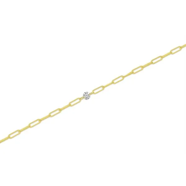 14K Yellow Gold Dashing Diamond Paperclip Chain Permanent Bracelet Ambassador Diamond Jewelers Tucson, AZ