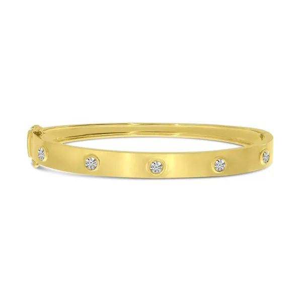 14K Yellow Gold Diamond Stationed Bangle J. Meredith Jewelers Delafield, WI