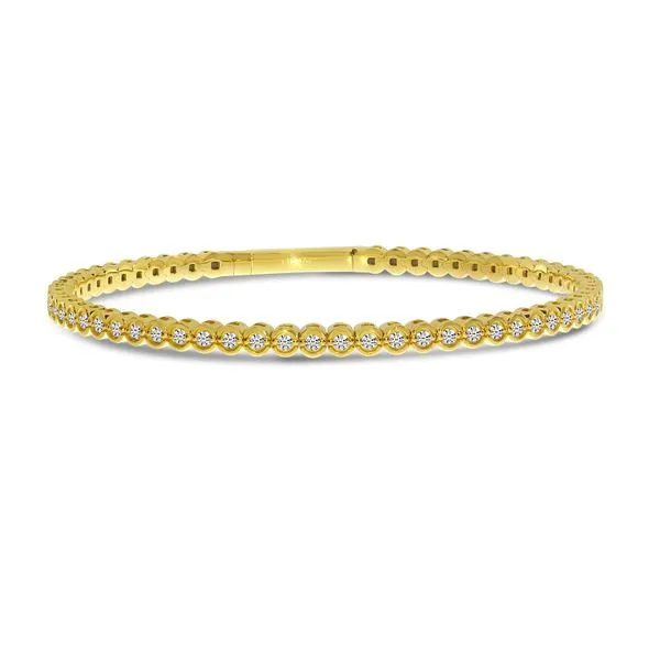14K Yellow Gold Diamond Bezel Flexible Bracelet Image 2 J. Meredith Jewelers Delafield, WI