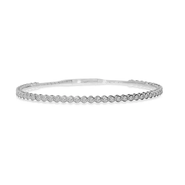 14K White Gold Diamond Bezel Flexible Bracelet Ambassador Diamond Jewelers Tucson, AZ