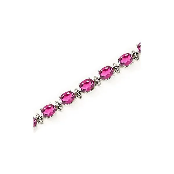 14K White Gold Oval Pink Topaz Bracelet Ambassador Diamond Jewelers Tucson, AZ