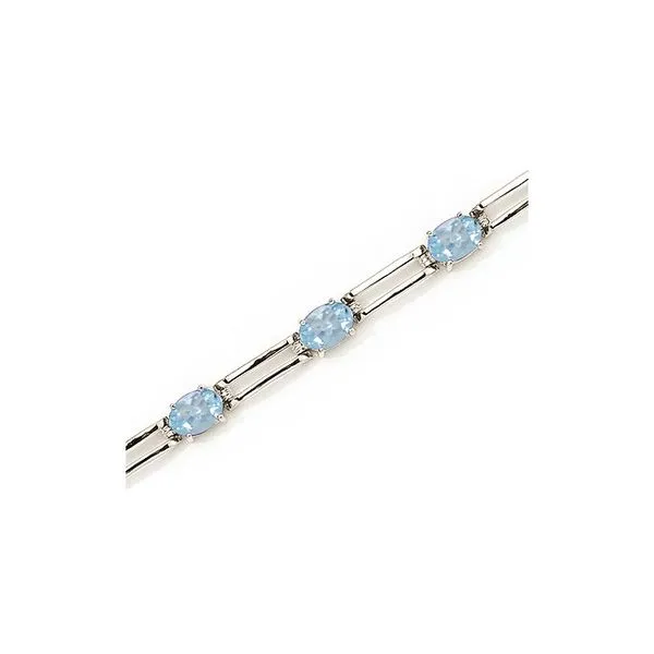 14K White Gold Oval Aquamarine Bracelet Ambassador Diamond Jewelers Tucson, AZ