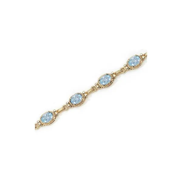 14K Yellow Gold Oval Aquamarine Bracelet Segner's Jewelers Fredericksburg, TX
