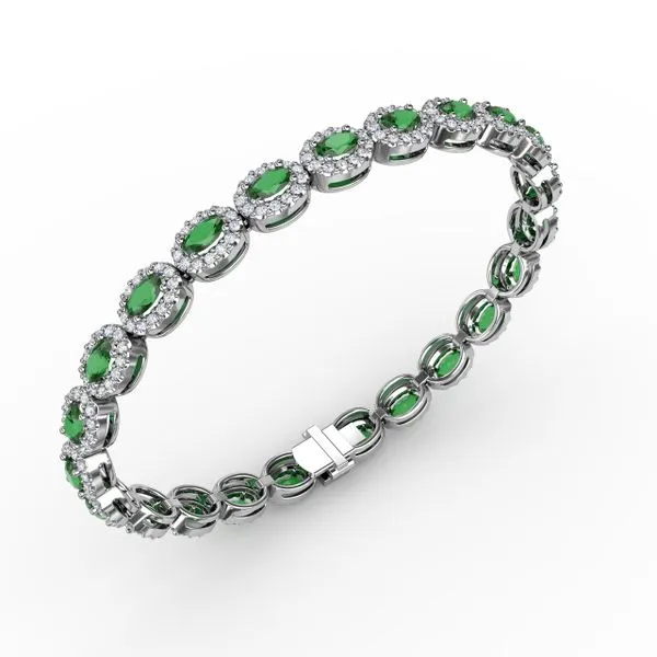 Striking Oval Emerald and Diamond Bracelet Image 2 John Herold Jewelers Randolph, NJ