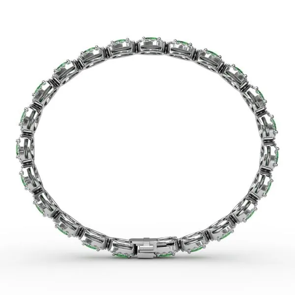 Striking Oval Emerald and Diamond Bracelet Image 3 John Herold Jewelers Randolph, NJ